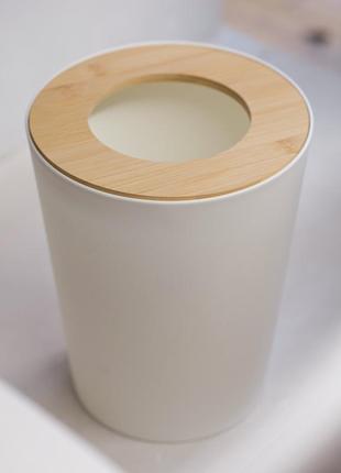 Ведро для мусора 9л scandinavia конусообразное белое5 фото