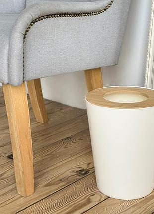 Ведро для мусора 9л scandinavia конусообразное белое