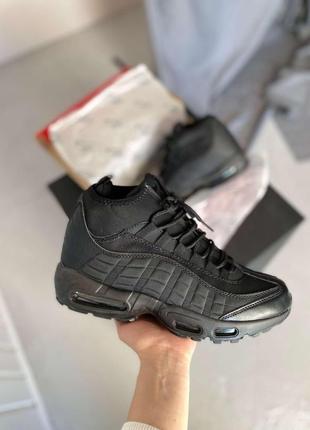 Ботинки nike air max 95 sneakerboot triple black3 фото