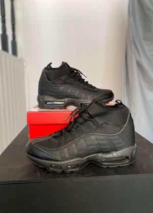 Ботинки nike air max 95 sneakerboot triple black7 фото