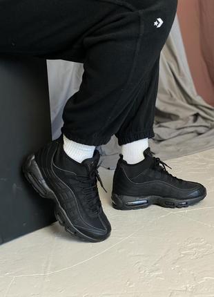 Ботинки nike air max 95 sneakerboot triple black10 фото