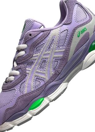 Женские замшевые сетка кроссовки asics gel - nyc purple, женские кеды асикс фиолетовые, женская обувь9 фото