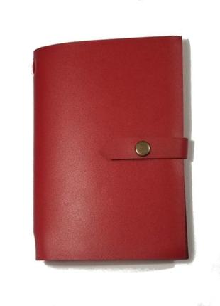 Блокнот з натуральної шкіри 120страниц недатований планер щоденник органайзер а5 червоний3 фото