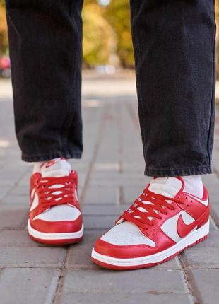 Nike sb dunk low retro medium grey red8 фото