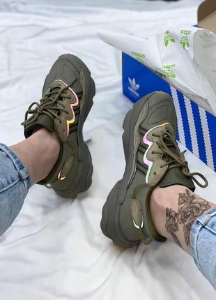 Adidas ozweego adiprene pride khaki2 фото