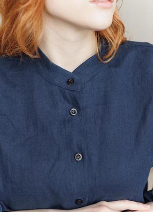 Льняная блуза vil'ni куинстаун темно-синий 428 фото