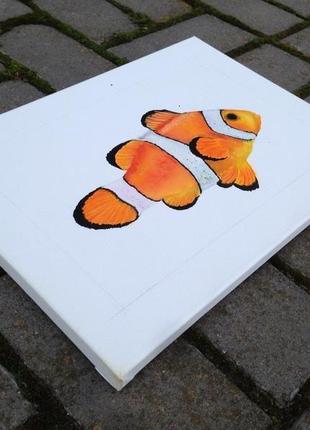 Картина маслом "риба-клоун" 25х35.3 фото