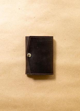 Шоколадний міні гаманець з натуральної шкіри2 фото