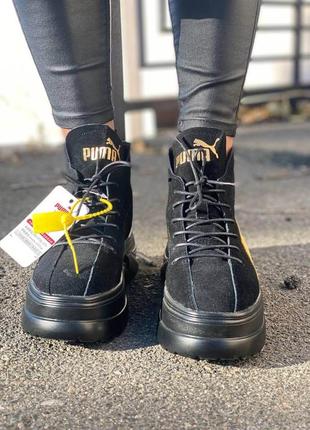 Ботинки puma spring boots black yellow8 фото
