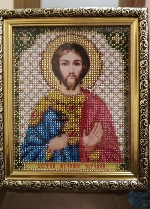Православные иконы, вышивка бисером6 фото