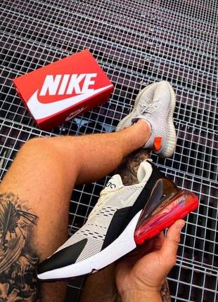 Nike air max 270 light bone grey black red6 фото