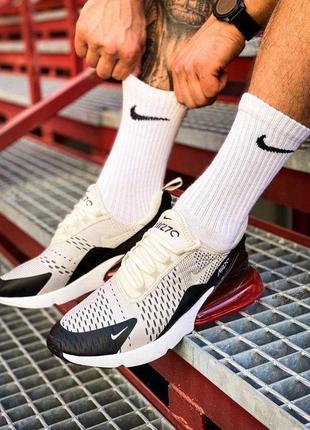 Nike air max 270 light bone grey black red7 фото