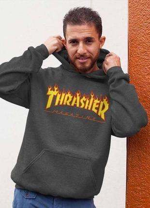 Толстовка, худи с принтом thrasher. унисекс.2 фото