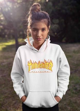 Толстовка, худі з принтом thrasher. унісекс.5 фото