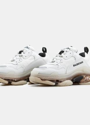 Balenciaga triple s clear sole white beige v27 фото