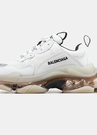 Balenciaga triple s clear sole white beige v22 фото