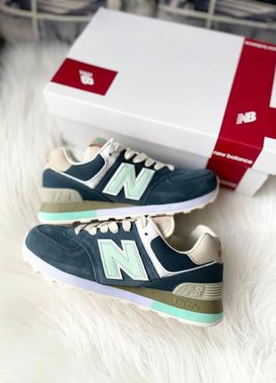 New balance 574 blue turquoise4 фото