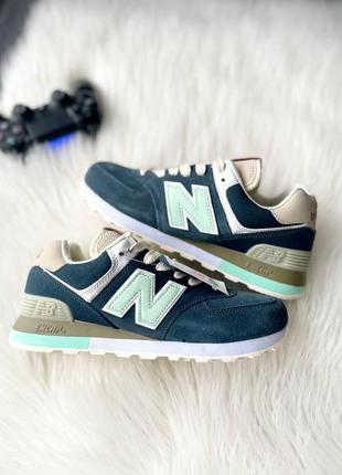 New balance 574 blue turquoise7 фото