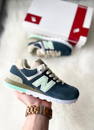 New balance 574 blue turquoise3 фото