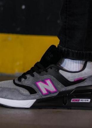 New balance 997 grey black white pink