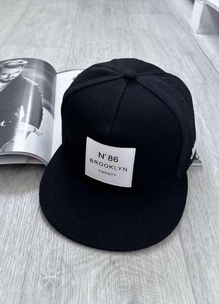 Кепка снепбек (snapback) brooklyn №86 чорний з білим 56-61р (9045)
