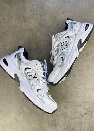 New balance mr 530 white silver navy8 фото