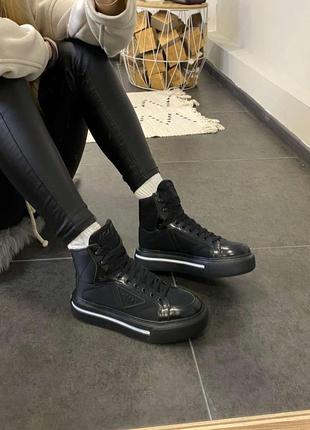 Prada high top black3 фото