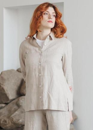 Льняная сорочка женская vil'ni эвора бежевый