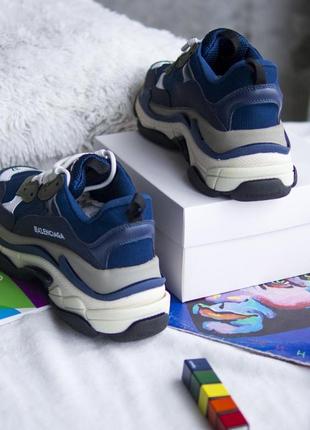 Balenciaga triple s v1 dark blue4 фото