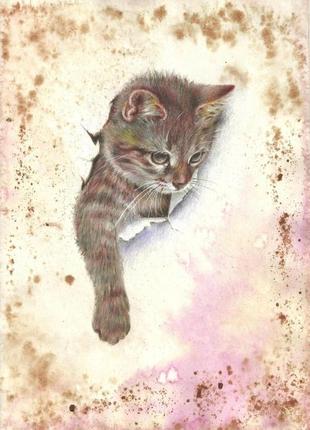 Без кота і життя не та. малюнок, ручна робота, 2021р автор - наталія мишарева