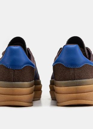 Adidas gazelle bold brown blue5 фото