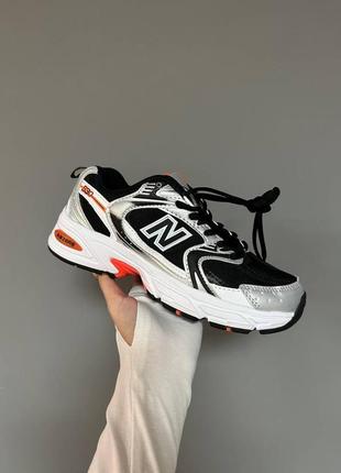 New balance 530 black silver orange