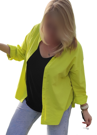 Стильная рубашка салатового цвета от бренда primark