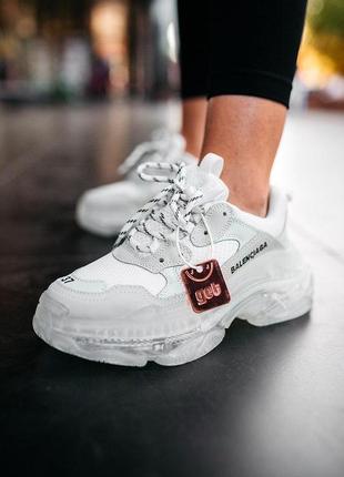 Balenciaga triple s clear sole white10 фото