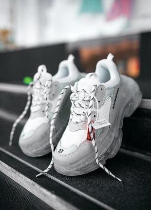 Balenciaga triple s clear sole white3 фото