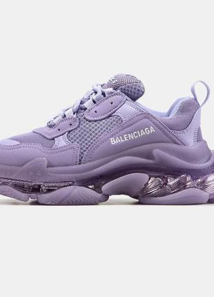 Balenciaga triple s clear sole purple1 фото