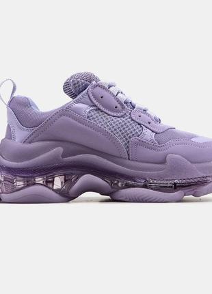 Balenciaga triple s clear sole purple3 фото