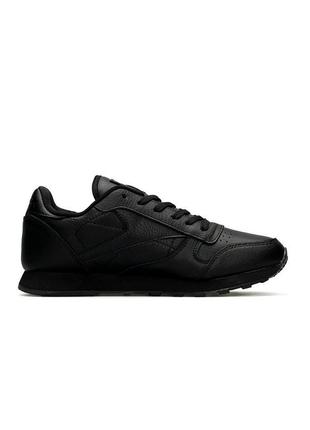 Reebok classic leather all black5 фото