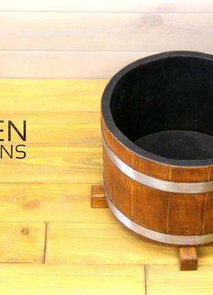 Деревянная кадка для цветов seven seasons™ old barrel орех 5 литров2 фото