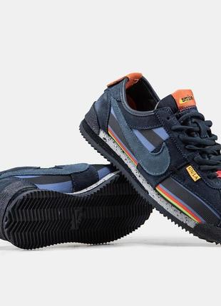 Union x nike cortez nylon blue8 фото