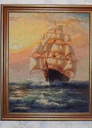 Вітрильник. вишивка хрестом.