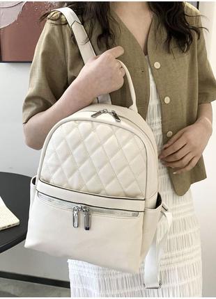 Рюкзак женский городской белый, молодежный рюкзак для девушки3 фото