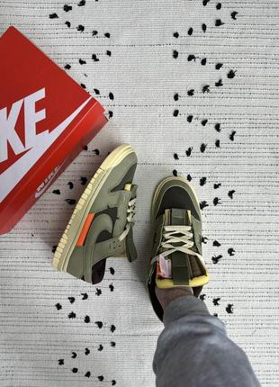 Nike air dunk jumbo medium olive10 фото