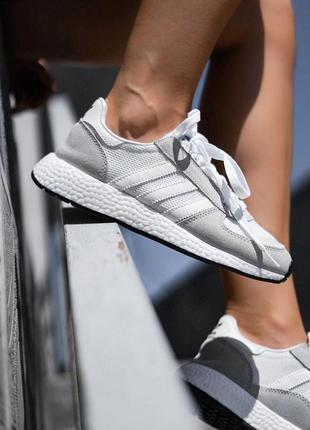 Adidas marathon tech grey white 27 фото