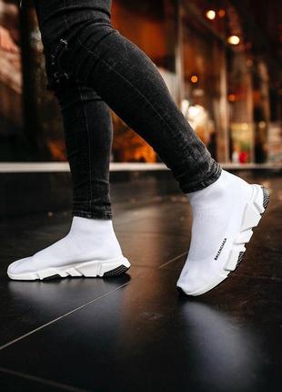 Balenciaga speed trainer white black6 фото