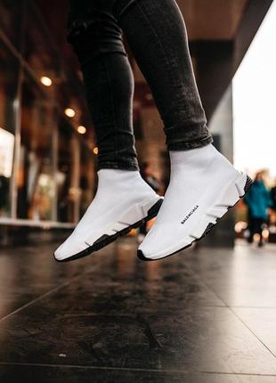 Balenciaga speed trainer white black8 фото