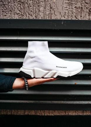 Balenciaga speed trainer white black10 фото