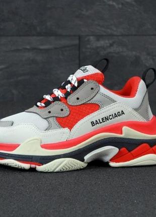 Balenciaga triple s v1 red white black10 фото