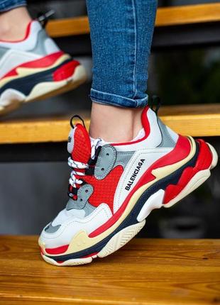 Balenciaga triple s v1 red white black2 фото