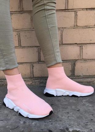 Balenciaga speed trainer pink white4 фото